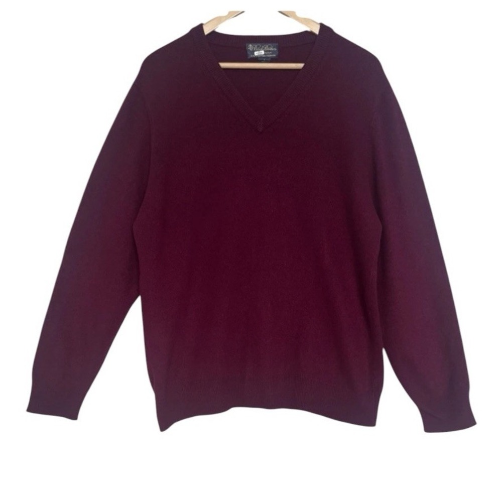 Brooks Brothers 3-ply Scottish Cashmere Sweater Crewneck Mens Large Burgundy